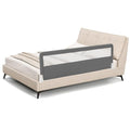 BABY JOY Bed Rails for Toddlers, 71'' Extra Long, Swing Down Bed Guard w/Safety Strap, Folding Baby Bedrail for Kids Twin, Double, Full Size Queen & King Mattress (71-Inch, Gray)