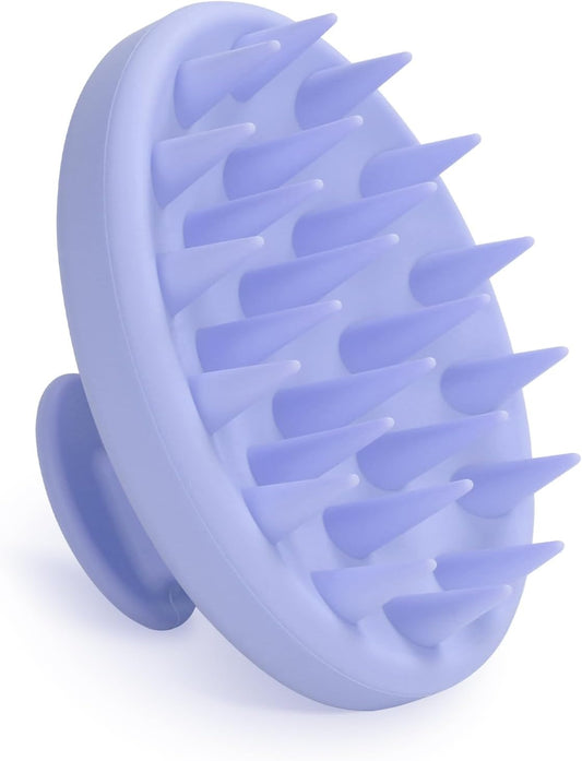 Silicone Scalp Massager, Scalp Scrubber for Hair Growth with Soft Bristles, Scalp Exfoliator Brush Dandruff Removal Shampoo Brush for Wet Dry Scalp Care (Light Purple)