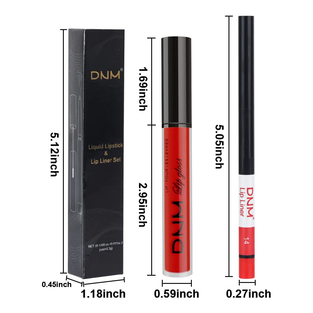 evpct 2Pcs Ruby Red Matte Lip Liner and Lipstick Combo Red Lip Gloss Stains Pencil Makeup Set Women Waterproof Long Lasting 24 Hours Lipstick and Lip Liner Set labiales mate 24 horas originales 14
