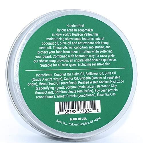 Taconic Shave Eucalyptus Mint Scent Shaving Soap – Invigorating Eucalyptus Menthol Aroma – Barbershop Quality Puck with Natural Oils – Cooling Lather – Made in USA
