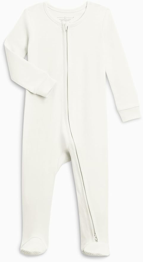Colored Organics Baby Zip-Up Footed Sleeper with 2-Way Zipper - Newborn Organic Cotton Pajamas