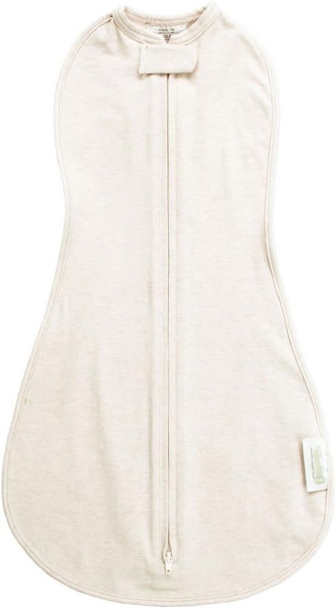 Woombie Original Baby Swaddling Blanket - Self-Soothing, Cotton Baby Swaddle with Zipper - Wearable Newborn Blanket, Organic Cream, 5-13 lbs