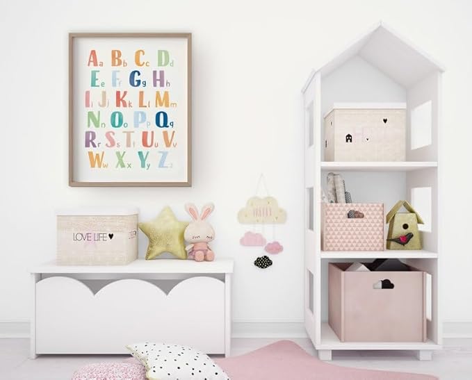 OZCONO Rainbow Alphabet Poster for Kids, Educational ABC Wall Chart for Classroom Decor, Montessori, Nursery Toddler Learning (Unframed) (11x14)