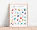 OZCONO Animal Tracks Learning Poster, Vibrant Wildlife Chart Kids, Preschool Wall Decor Art, Homeschool Education Guide (Unframed) (24x36)