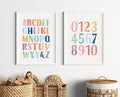 OZCONO Rainbow Alphabet and Numbers Poster for Kids, Educational Wall Art,Classroom Decor, Montessori Teaching, Toddler Learning (Unframed) (27x40)