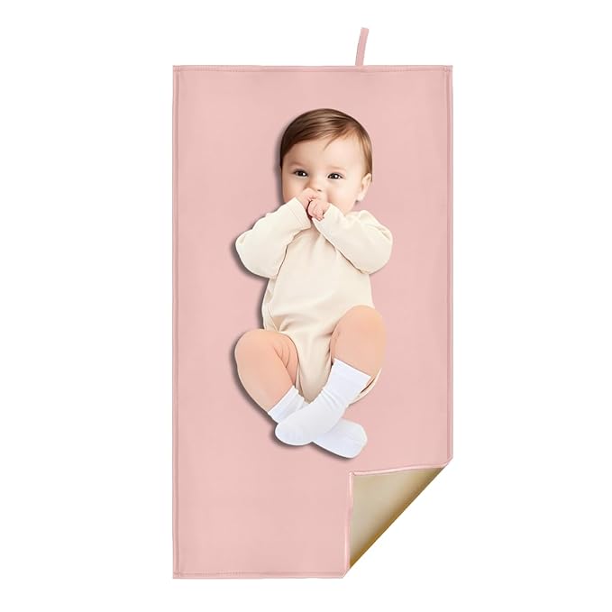 Pink Diaper Changing Pad for Baby, Portable Baby Changing Mat for Travel or Home, Foldable Mat Fits Perfectly in Diaper Bag (67-12)
