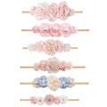 6pcs Baby Headbands Nweborn Flower Hair Bows for Girls-Infant Elastic Hair Band Bows Wraps Baby Headband Hair Accessories Gifts for Toddles