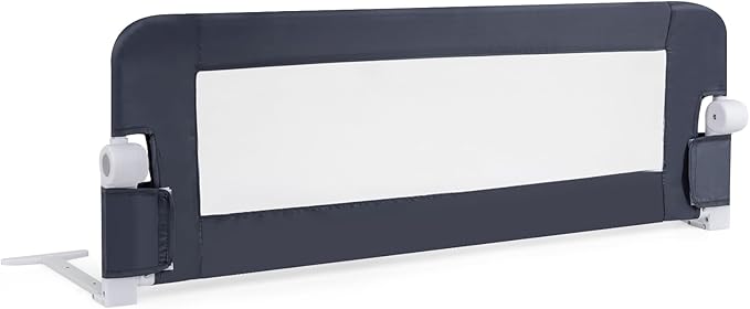 BABY JOY Bed Rails for Toddlers, Extra Long, Swing Down Safety Bed Guard for Convertible Crib, Folding Baby Bedrail for Kids Twin, Double, Full Size Queen & King Mattress (48-Inch, Dark Gray)
