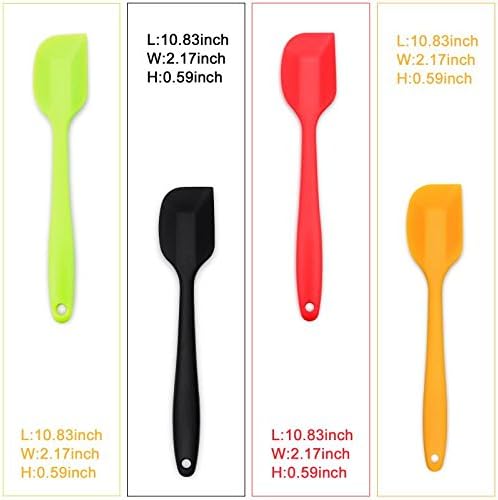Silicone Spatula 4-piece Set, Heat-Resistant Non-stick Rubber Spatulas with Stainless Steel Core