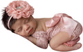 Newborn Girl Photography Outfits, Backless Lace Romper with Flower Headband Photo Props, Baby Girl Photoshoot Outfits