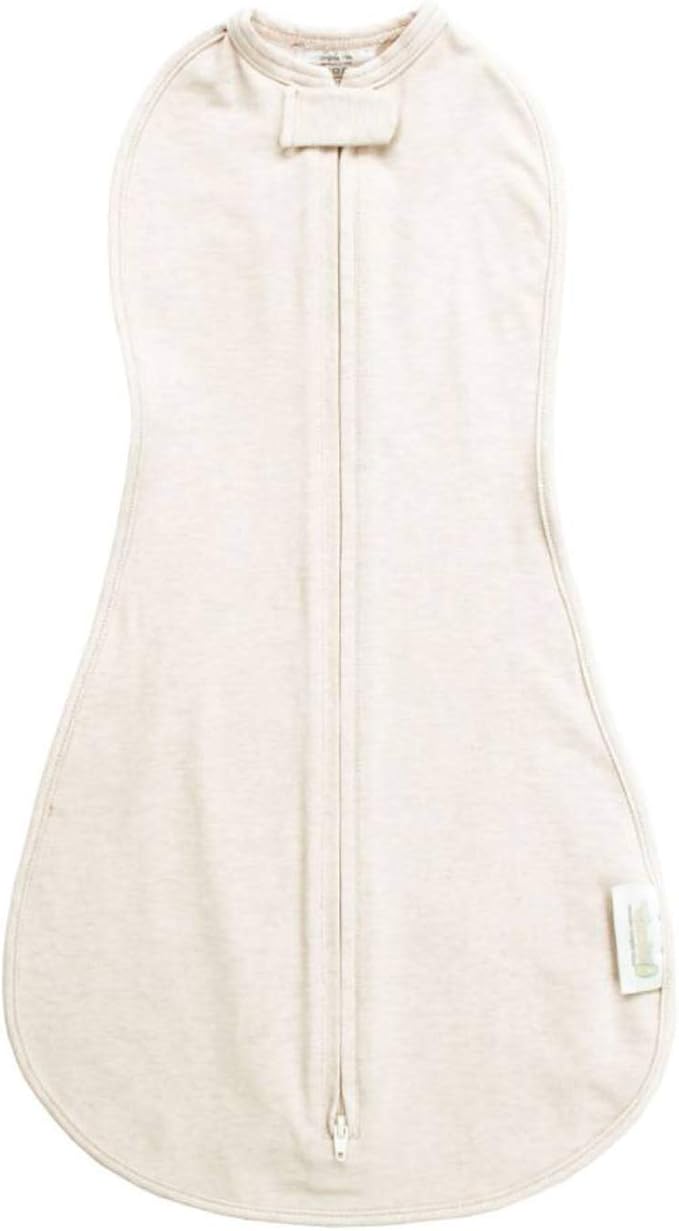 Woombie Original Baby Swaddling Blanket - Soothing, Cotton Baby Swaddle - Wearable Baby Blanket, Organic Cream, 14-19 lbs