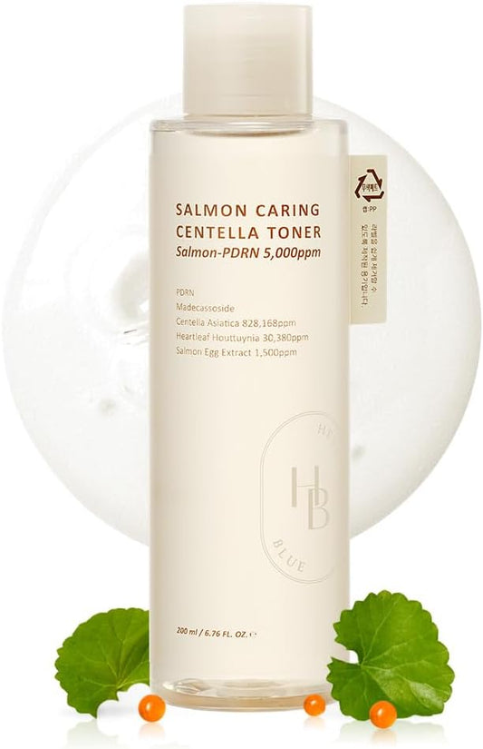 Salmon Caring Centella Toner - Salmon PDRN, pH 5.5, Salmon Egg Extract, Centella, Madecassoside, Restore and Rejuvenate, Refine Skin Texture, Low Irritation, Korean Skincare, K-Beauty