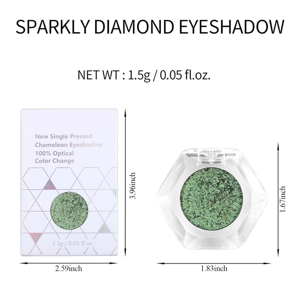 evpct Pearl White Glitter Holographic Iridescent Sparkly Eyeshadow Palette Makeup, White Pink Shimmer Glitter Loose Powder Single Eyeshadow Palette, Chameleon Multichrome Eye shadow Makeup Highlighter
