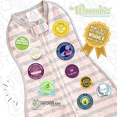 Woombie Original Baby Swaddling Blanket - Soothing, Cotton Baby Swaddle - Wearable Baby Blanket, Organic Cream, 14-19 lbs