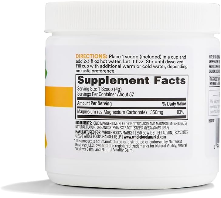 365 by Whole Foods Market, Magnesium Lemon Fizz, 8 OZ