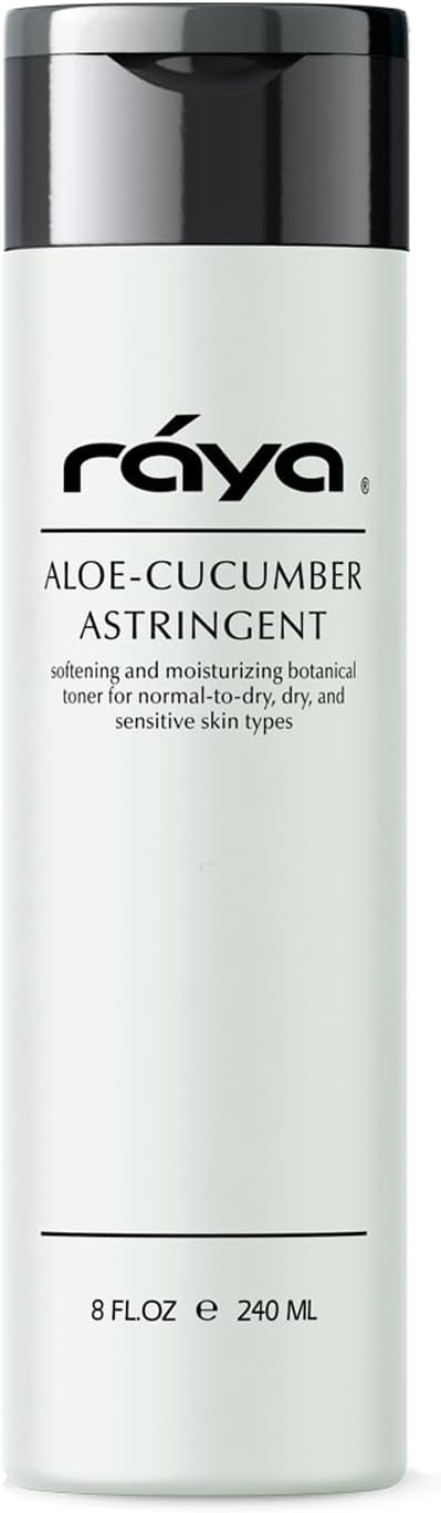 Raya Aloe Cucumber Astringent (202), Facial Toner for Dry and Sensitive Skin - Refreshing, Hydrating and Calming Formula, Gentle Pore Tightening Skincare, Cruelty, Paraben & Alcohol-Free, 8 fl oz
