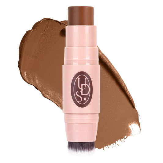 Multi-Use Waterproof Makeup Cream Blush Stick with Brush, Unidollss 3-in-1 Contour Bronzer Blush Stick for Cheeks, Eyes, and Lips, All day wear, Easy Application (07 MOCHA)