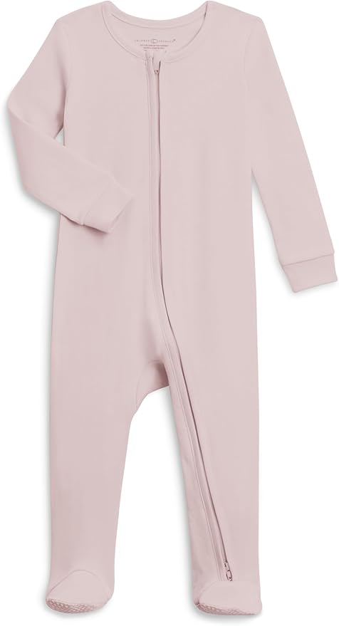 Colored Organics Baby Zip-Up Footed Sleeper with 2-Way Zipper - Newborn Organic Cotton Pajamas