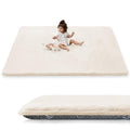 1.5" Super Thick Baby Play Mat for Floor, 79x118 Pro Soft Flannel Foam Mats for Toddler Infant Kids Crawling for Nursery Rug Playroom Living Room Waterproof Easy Care Non-Slip (Beige)