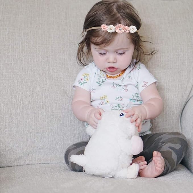 cherrboll 3pcs Baby Girl Headbands Flowers, Super Soft & Stretchy Nylon Floral Hairbands for Newborn Toddler