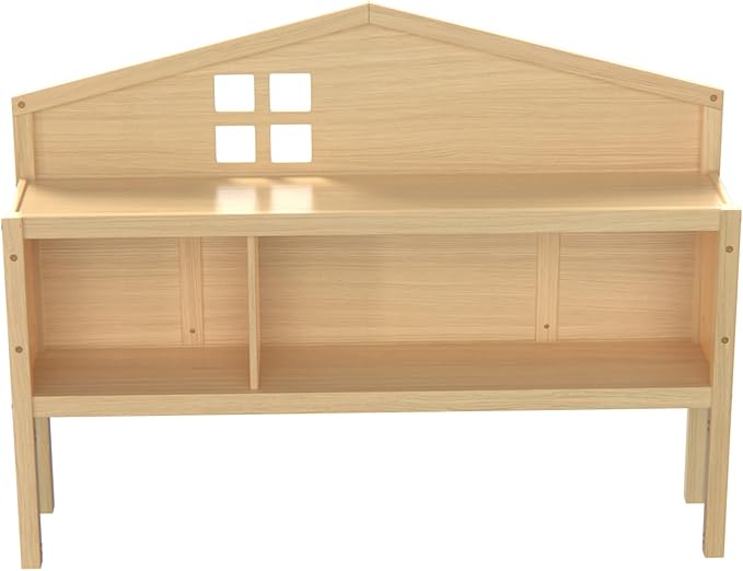 Headboard Storage Cabinet for Full-Size Montessori Floor Bed Natural,Freely Collocation