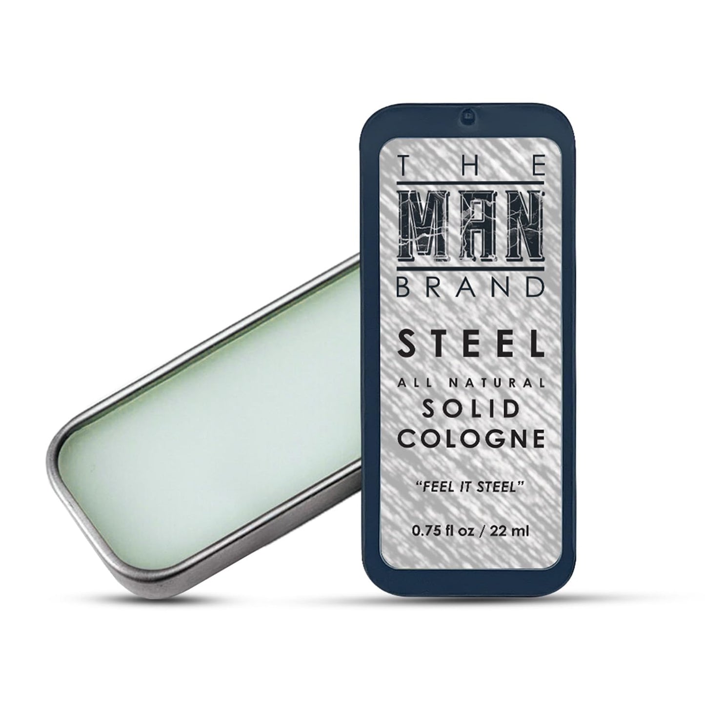 Steel Solid Cologne 0.75 oz - Natural Men's Cologne - Redefined men's fragrance Wax Cologne, Steel Travel Size Cologne for men - Solid Cologne Men's Steel Scent (3/4 Ounce (Pack of 1), Steel)