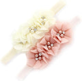 My Lello Flower Headbands Baby - Girls - Toddler Fabric Beaded Stretchy Elastic Pair