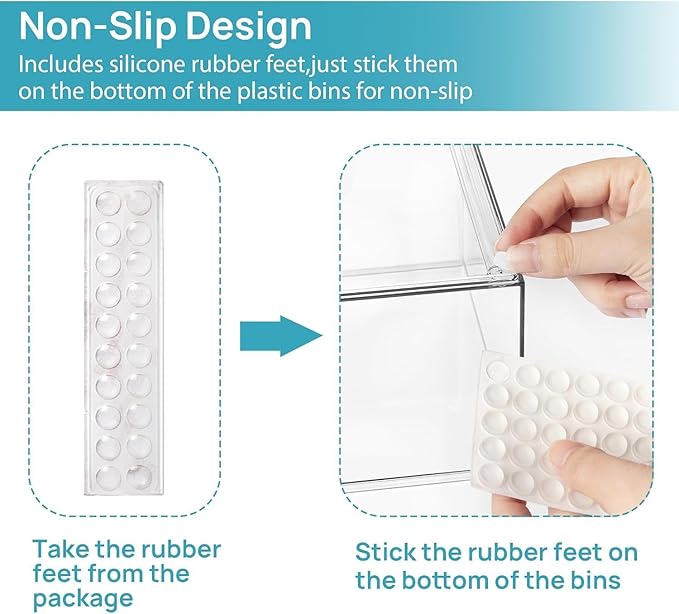 Vtopmart Stackable Storage Drawers Set of 5, Clear Plastic Organizer Bins for Baby Bottle, Beauty Supplies Storage, Ideal for Kichen Countertop, Vanity, Bathroom, Cabinet, Pantry Organization