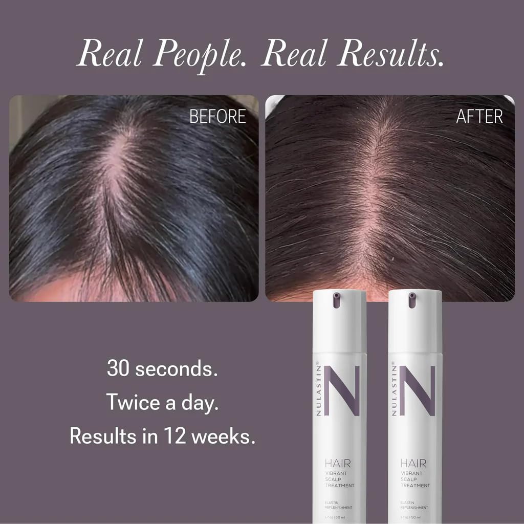 NULASTIN Hair Serum - HAIR Vibrant Scalp Treatment - Promote Scalp Care & Thicker Looking Volume in Thinning Hair - With Keratin & Peptides to Help Minimize Visible Shedding (2 Count, 1.7 Oz Each)