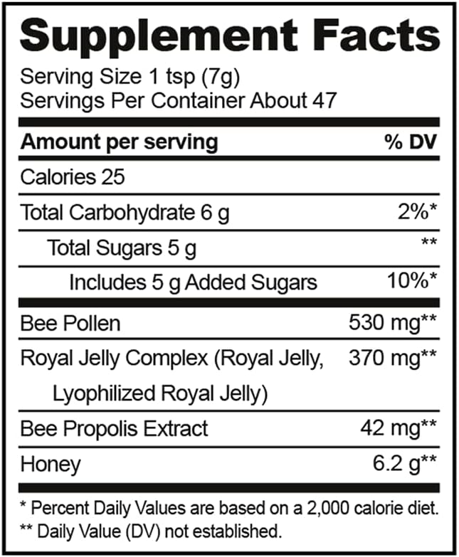 Superfood Honey by Beekeeper's Naturals - Bee Pollen, Royal Jelly, Propolis, Honey - Natural Energy, Immune Support, Mental Clarity, Athletic Performance (11.6 oz)