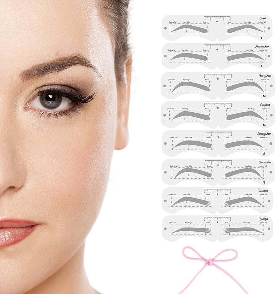 Eyebrow Stencils,Reusable Eye Brow Drawing, DIY Eyebrow Shaping Grooming Template Card Women Beauty Set