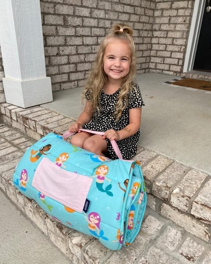 Wildkin Kids Original Nap Mat – Cozy Kids Sleep Mat with Pillow, ideal for School & Travel