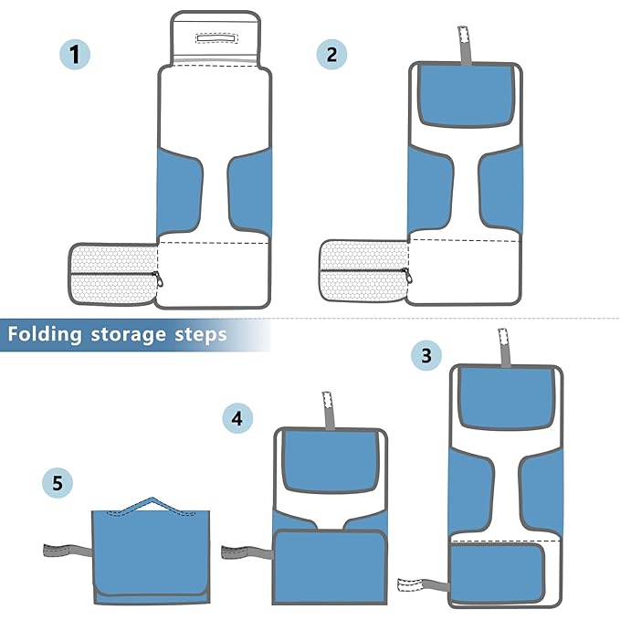 Portable Changing Pad for Baby - Cute Farm Animals Waterproof Diaper Changing Mat Travel Changing Pad with Built-in Pillow - Shower Gift for Baby