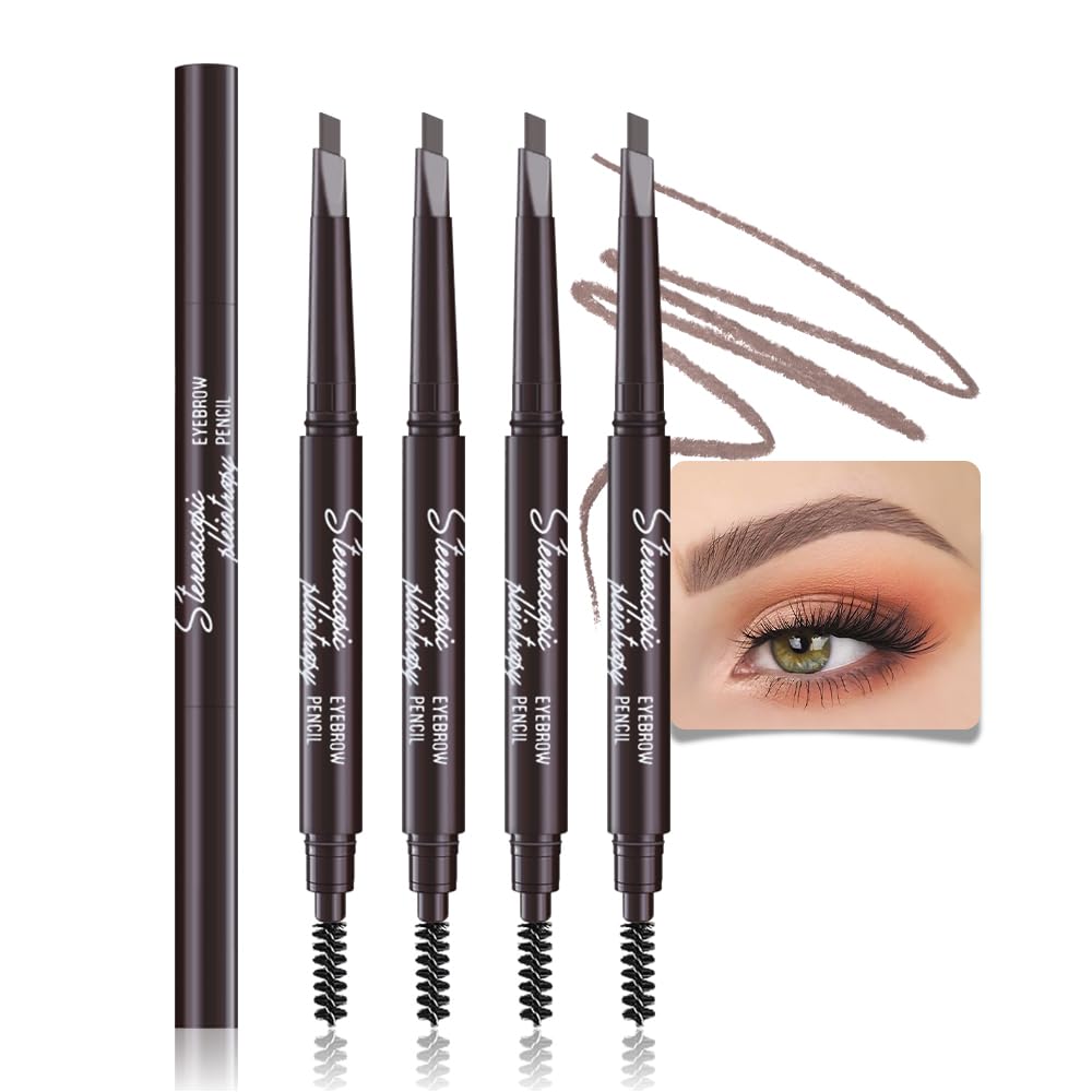 Eyebrow Pencils for Women, Medium Brown Brow Pen Brow Brush for Eye Makeup, Dual-Sided Soft Ultimate Retractable Definer Pencils, Fine Tip lapiz de cejas