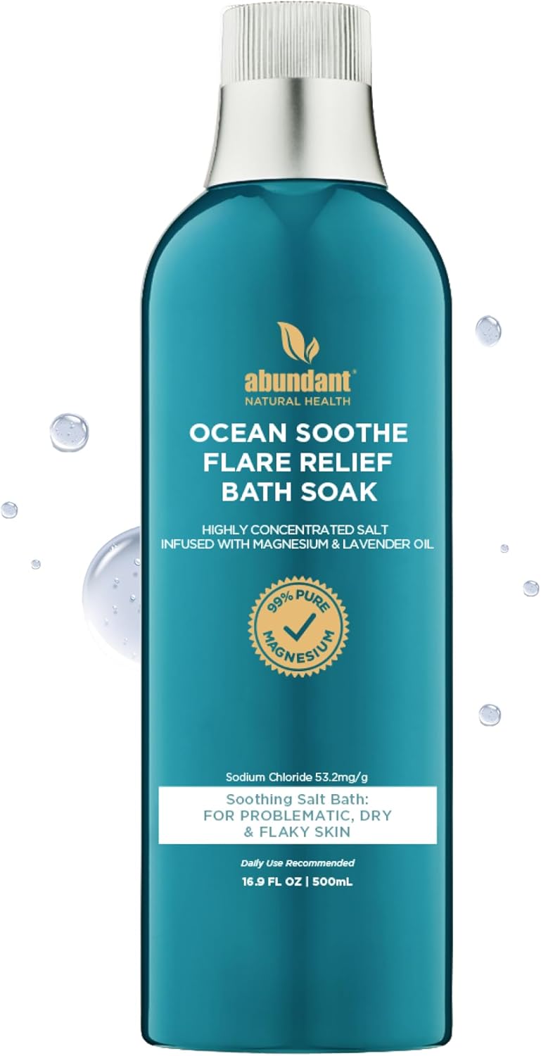 Ocean Soothe Flare Relief Bath Soak with Highly Concentrated Pure Magnesium Salts and Lavender Oil to Help Relieve Problematic and Dry Skin, Safe for Sensitive Skin, 500mL