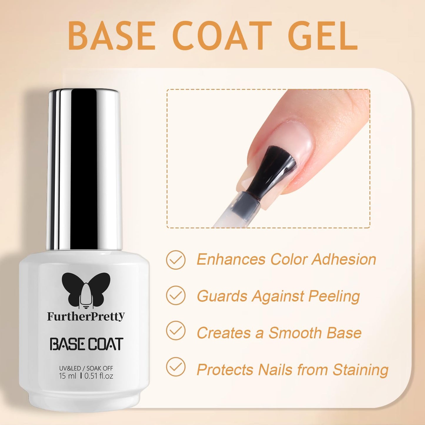 Builder Gel Nail Kit, 3PCS Set 15ml No Wipe Top Coat, Base Coat, and Nail Glue Gel for Nail Extension, UV LED Soak Off Gel Nail Polish Kit for Home Manicure and Professional Salon Use