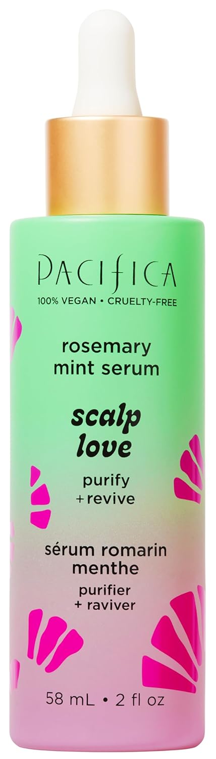 Pacifica Scalp Love Rosemary Mint Serum - Dry, Flaky, and Itchy Scalp Serum, Hydrating, Moisturizing, and Calming Treatment Formulated with Witch Hazel, Vegan and Cruelty-Free - 2 Fl Oz