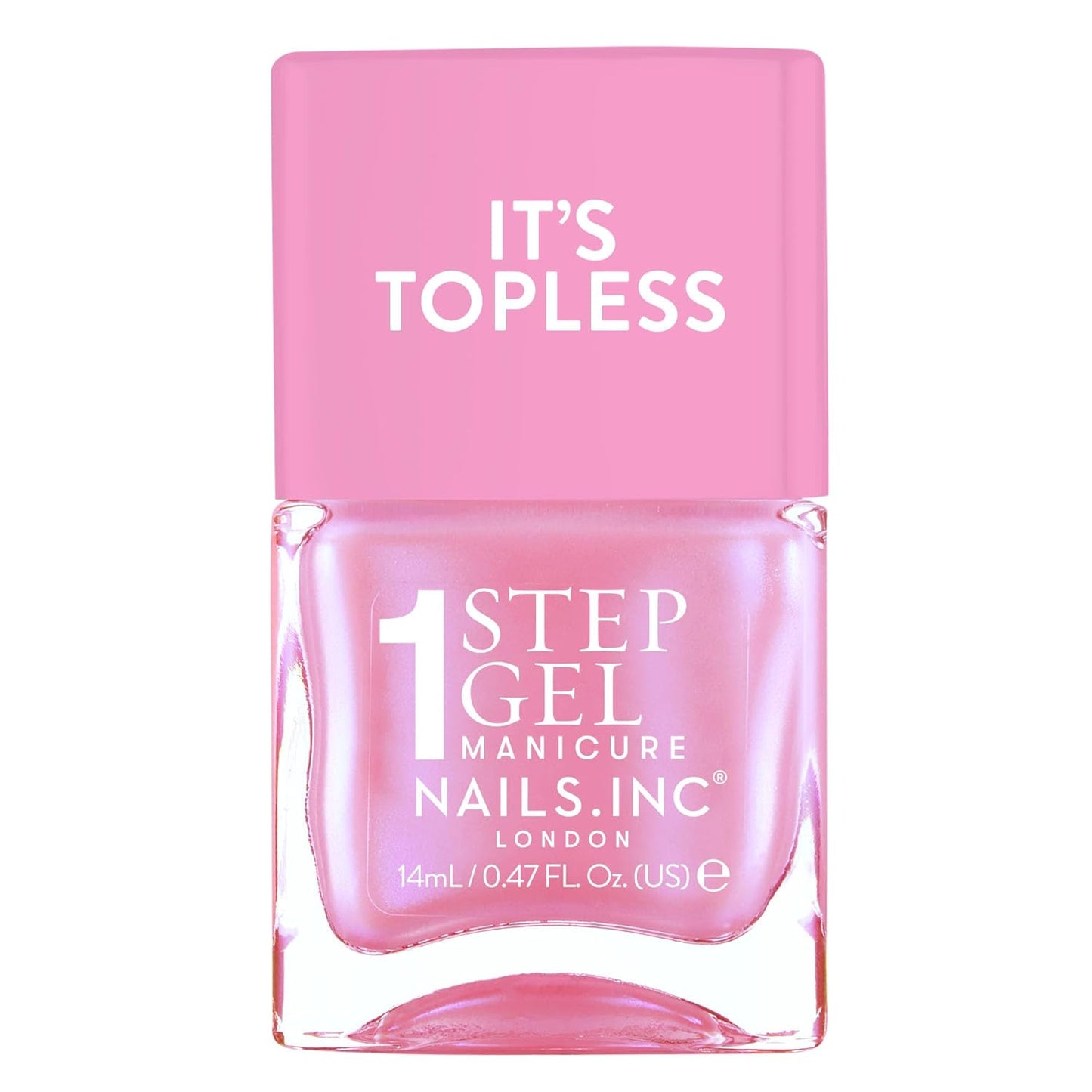 Nails Inc It's Topless Gel-Like Nail Polish, 4-in-1 Base Coat, Treatment, Color, Top Coat, Long Lasting, Strong, Chip Free, Glossy Salon Quality Manicure, Air Dry Nail Polish, Addison, 0.47 Fl Oz