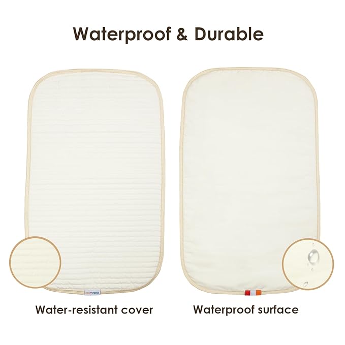 Portable Diaper Changing Pad-Quilted Thicker Waterproof Changing Pad-Change Pad Liner Bed Pad Play Mat-Travel Diaper Changing Pad (Flat)