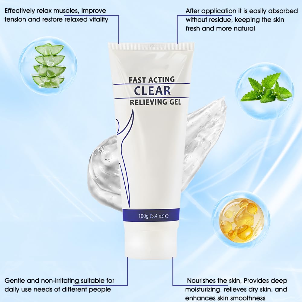 Soothing Cooling Gel 100g,Relieve Muscle Tension,Sports Soothing Cooling Body Care,Cooling with Menthol and Frankincense,Fast Absorbing for Women and Men,Brings a Comfortable Feeling(100g/3.04oz)