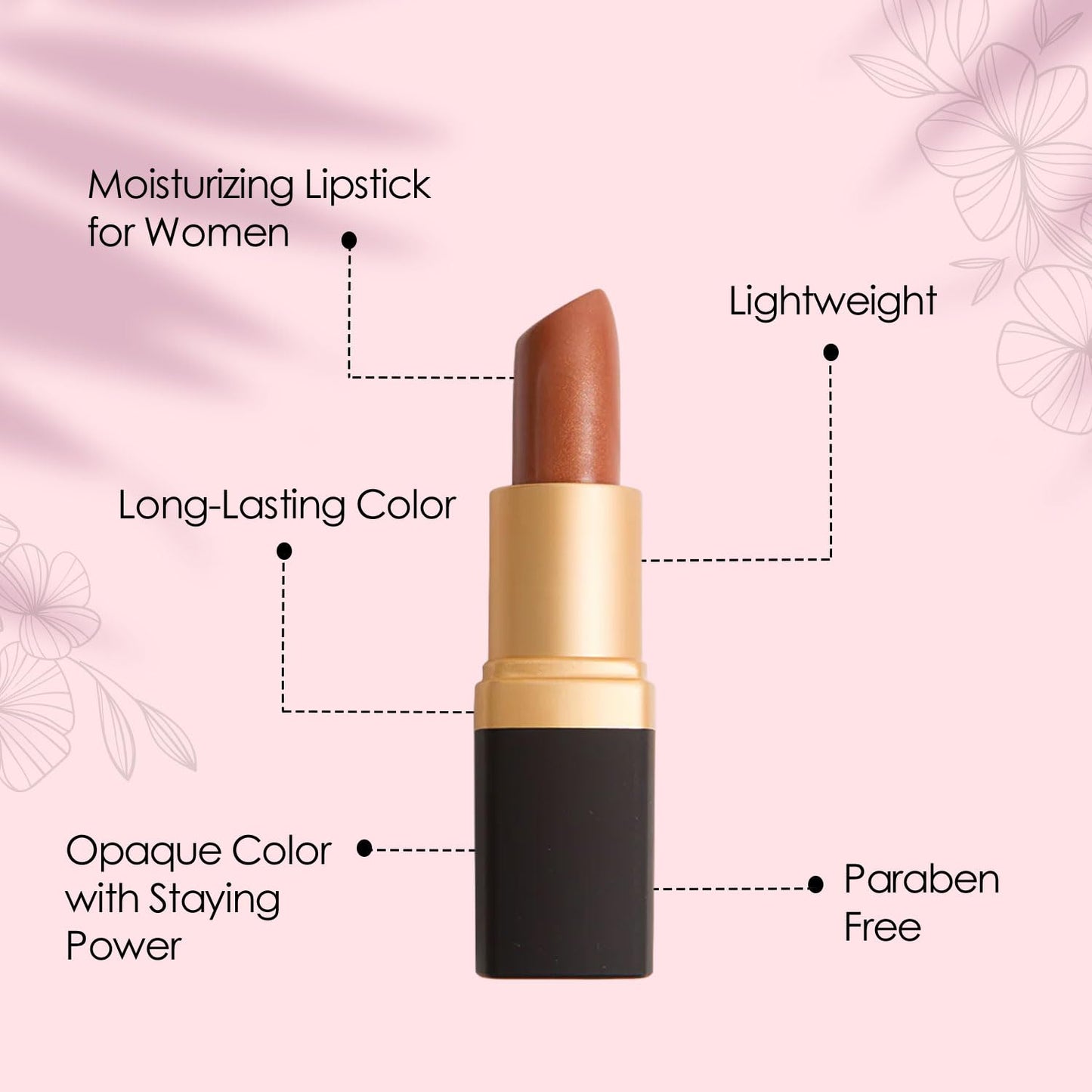 Vera Moore Creme Lipstick, Long Lasting, Lightweight, Moisturizing, Opaque Color with Staying Power, Fragrance, and Paraben Free Cosmetics Soft Lipstick (Timeless)