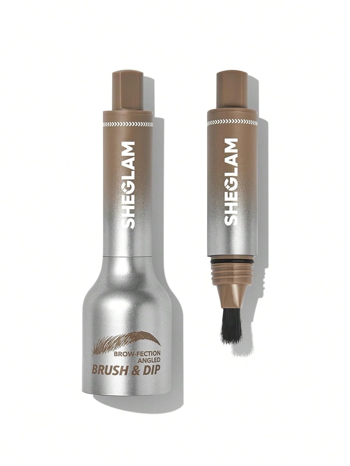 SHEGLAM Brow-Fection Angled Brush & Dip Upgraded Microblading Eyebrow Pen Long Lasting Waterproof Easy To Color-Ash