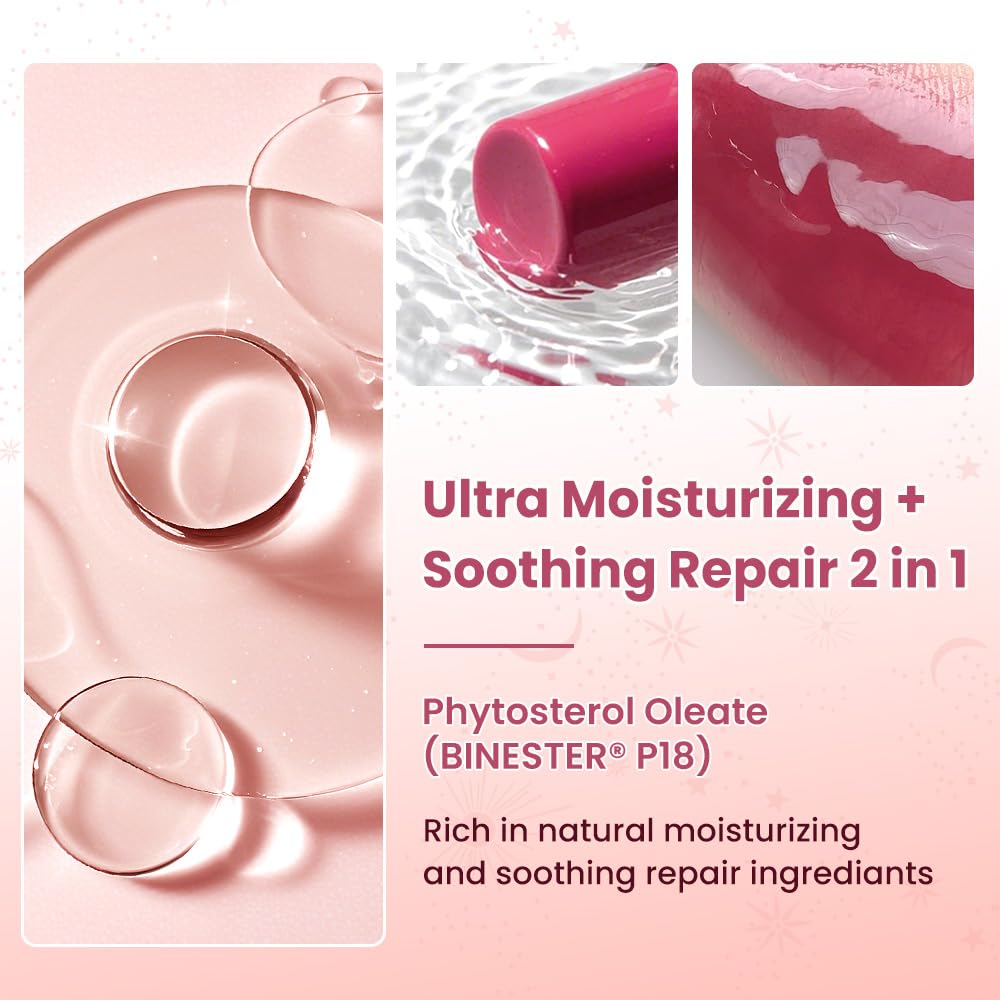 CATKIN Glossy Lip Balm Ultra Hydating Glow Lip Tinted Jelly Plump Melting Balm Shea Butter Repair Soothing For Dry Lips Dewy Finished 0.12 oz C02 TULIP