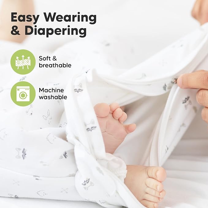 1-Pack Organic Baby Sleep Sacks, 100% Cotton - Soft & Breathable 0.5TOG Baby Wearable Blanket, Toddler Sleeping Sack 6-18 Months, Easy to Wear Transitional Swaddles for Newborns, Infants(M, KeaStory)