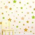 Stars Wall Stickers for Girls Bedroom Nursery, Bright Tone Stars Wall Decals Peel and Stick for Spring, Vinyl Stars Wall Stickers for Girls Kids