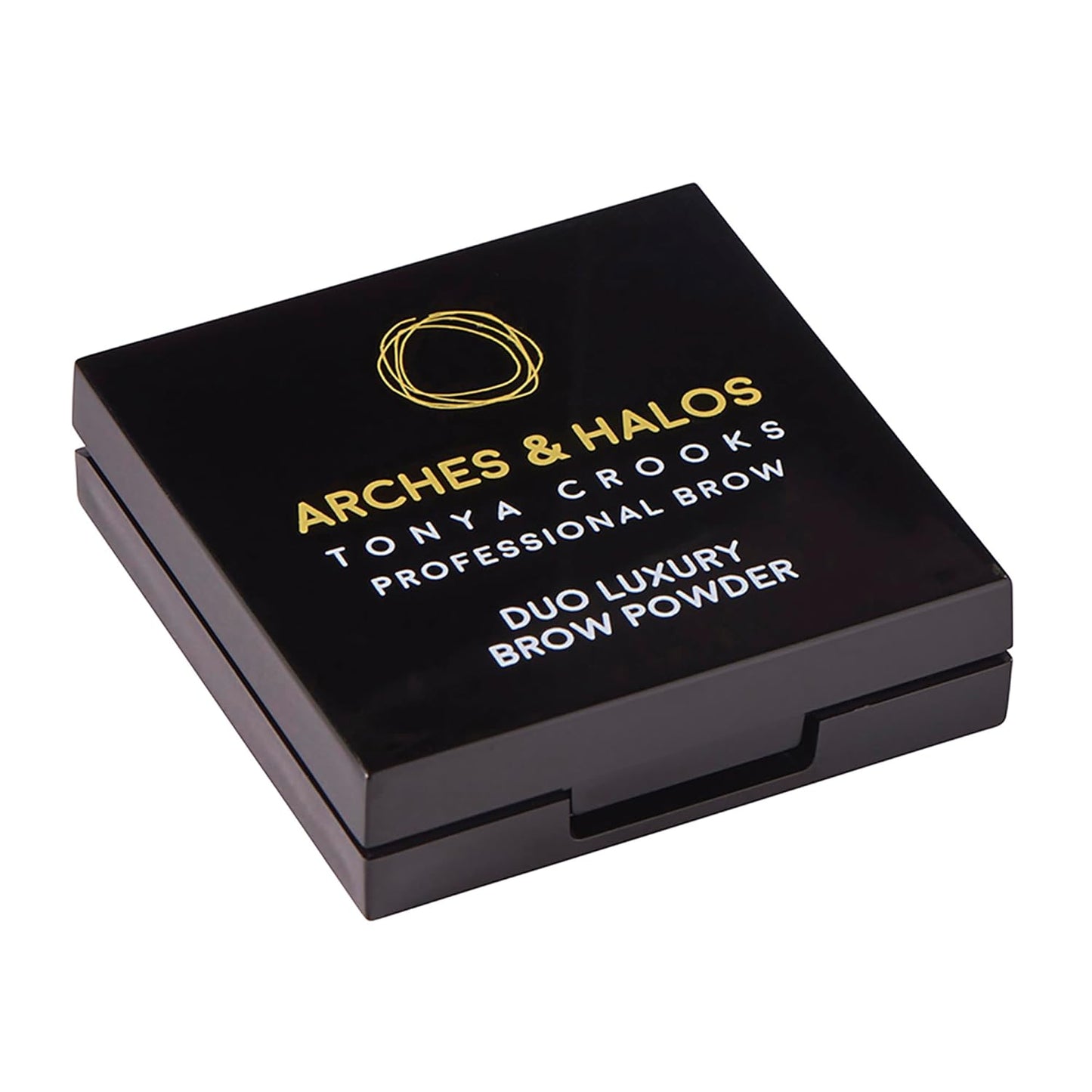 Arches and Halos Duo Luxury Brow Powder - Eyebrow Shaper and Color - Powder Compact with 2 Neutral Shades - Neutral Brown - 0.1 oz