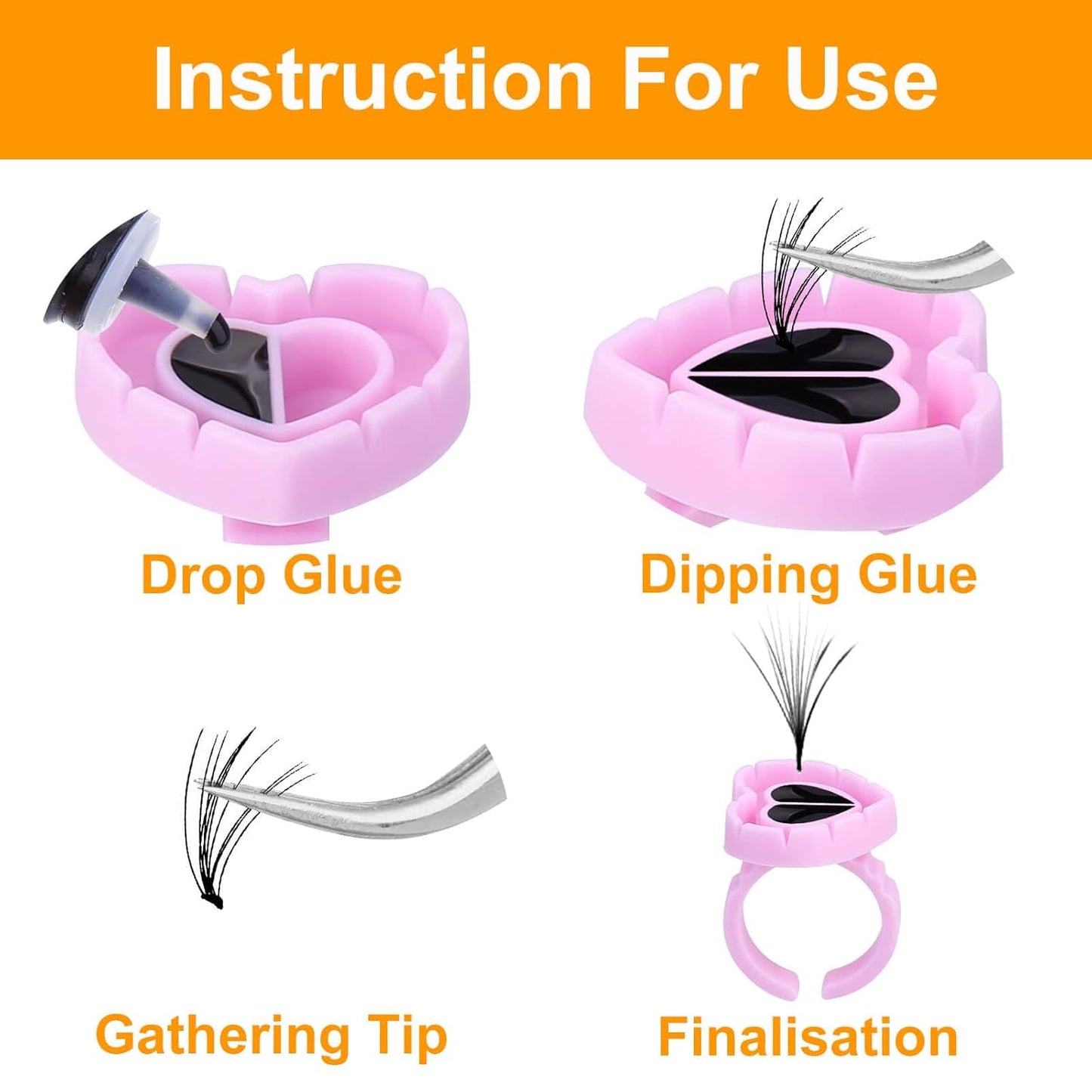 400PCS Glue Cups & Rings for Eyelash Extensions