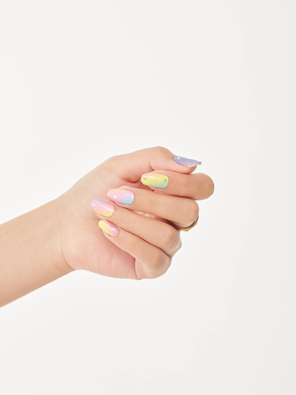 Semi Cured Gel Nail Strips, 20 pcs Gel Nail Stikers, Gel Nail Wraps Semi Cured, Salon-Quality, 2 Weeks Long Lasting