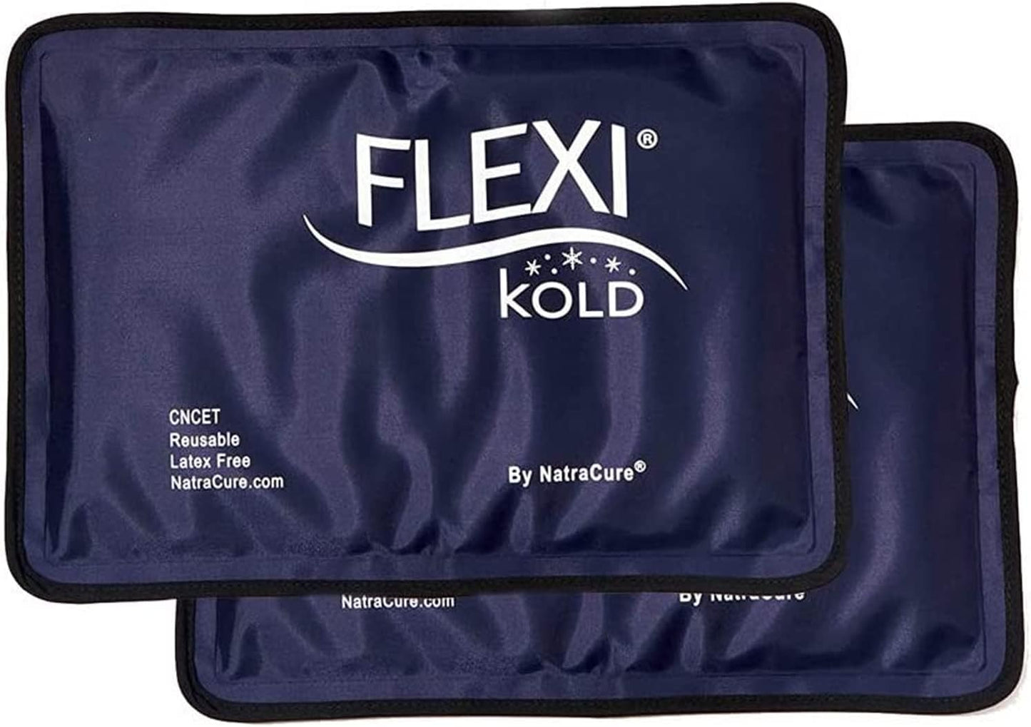 2 FlexiKold Gel Ice Packs - Ice Packs for Injuries Reusable, Back Pain Relief, Knee Ice Pack Wrap, After Surgery, Ice Pack for Knee - 6303-COLD-2PK by NatraCure - Medium – 2PK