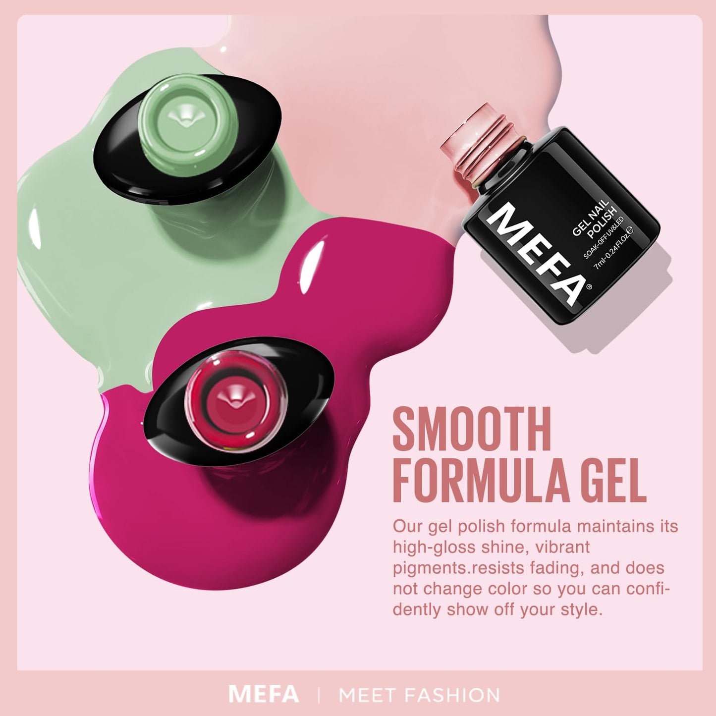 MEFA Glitter Gel Nail Polish Set, 12 Colors Burgundy Red Dark Green Glitter Gel Polish Silver Gold Sparkle Nail Polish Manicure All Seasons Soak Off DIY Salon Gifts for Women